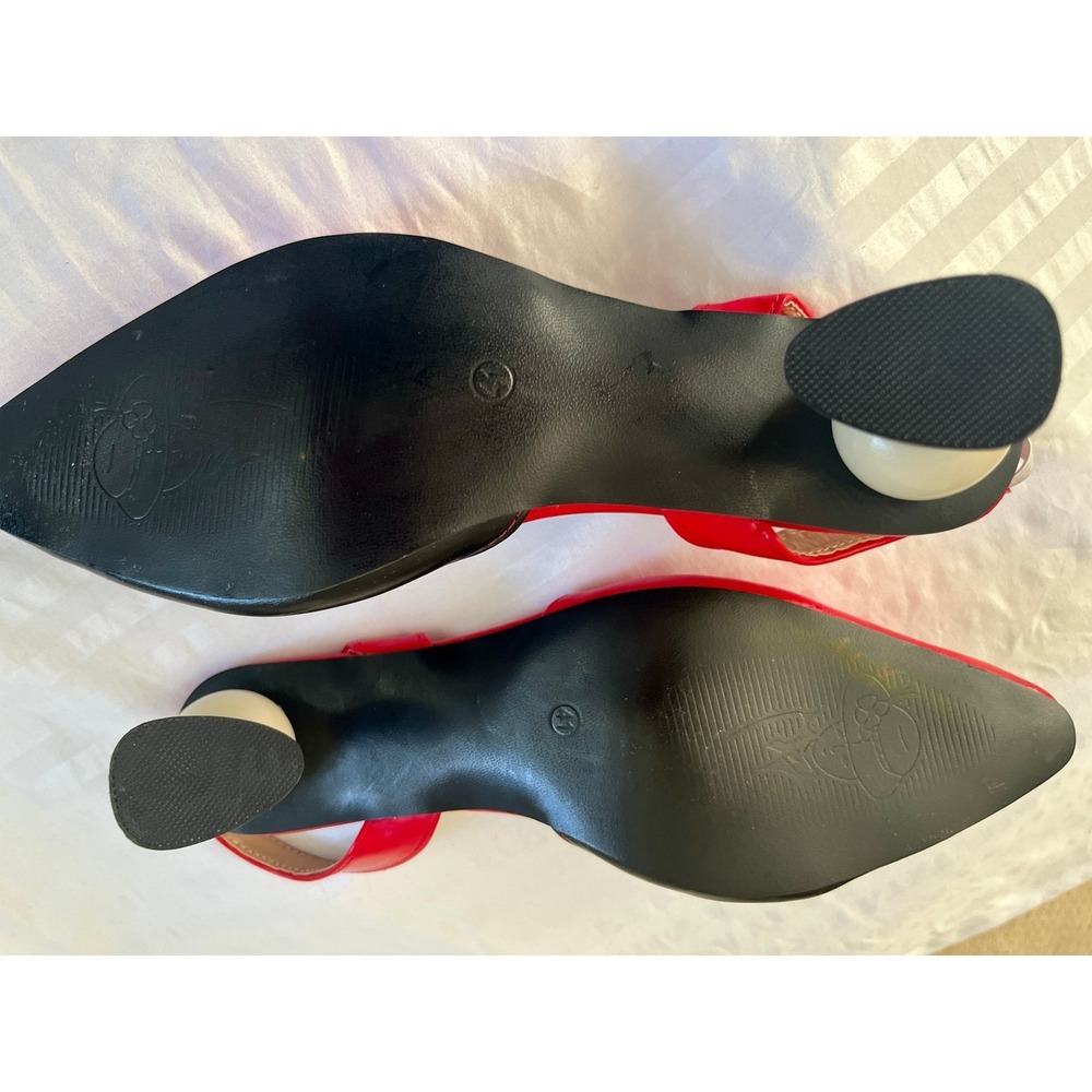 Katy Perry Collections Red Black Face Slingback Sphere Heel Pumps Size 41 US 10 - Picture 6 of 7